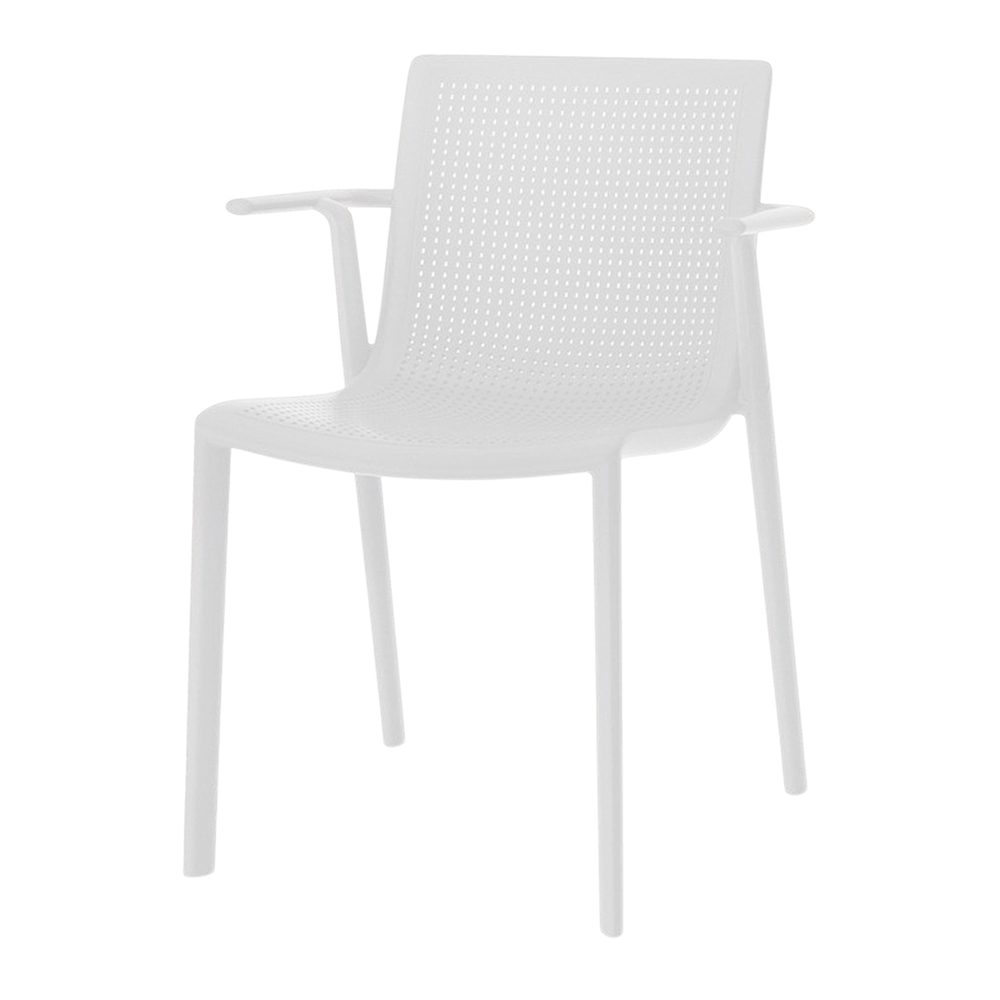 SILLA DE EXTERIOR BEEKAT CON BRAZOS blanca