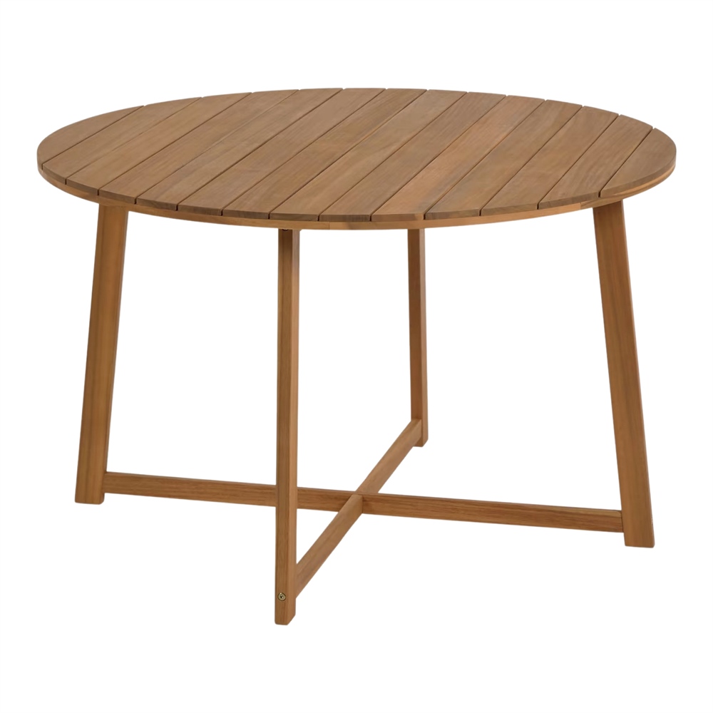 MESA DE COMEDOR DE MADERA DAFNE apta para exterior, de estilo Contemporáneo