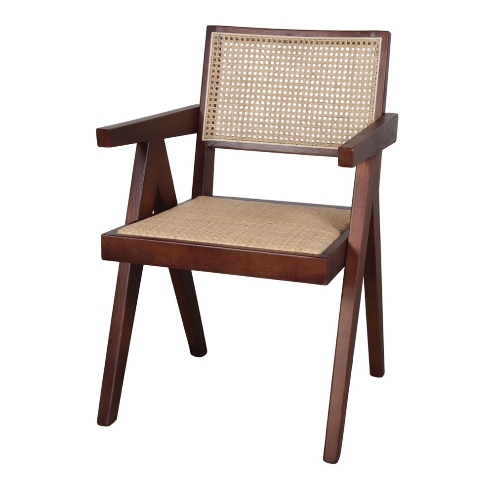 SILLA DE MADERA CAPITOL de estilo Racionalista de olmo y rejilla de rattan. Encuéntrala en MisterWils.