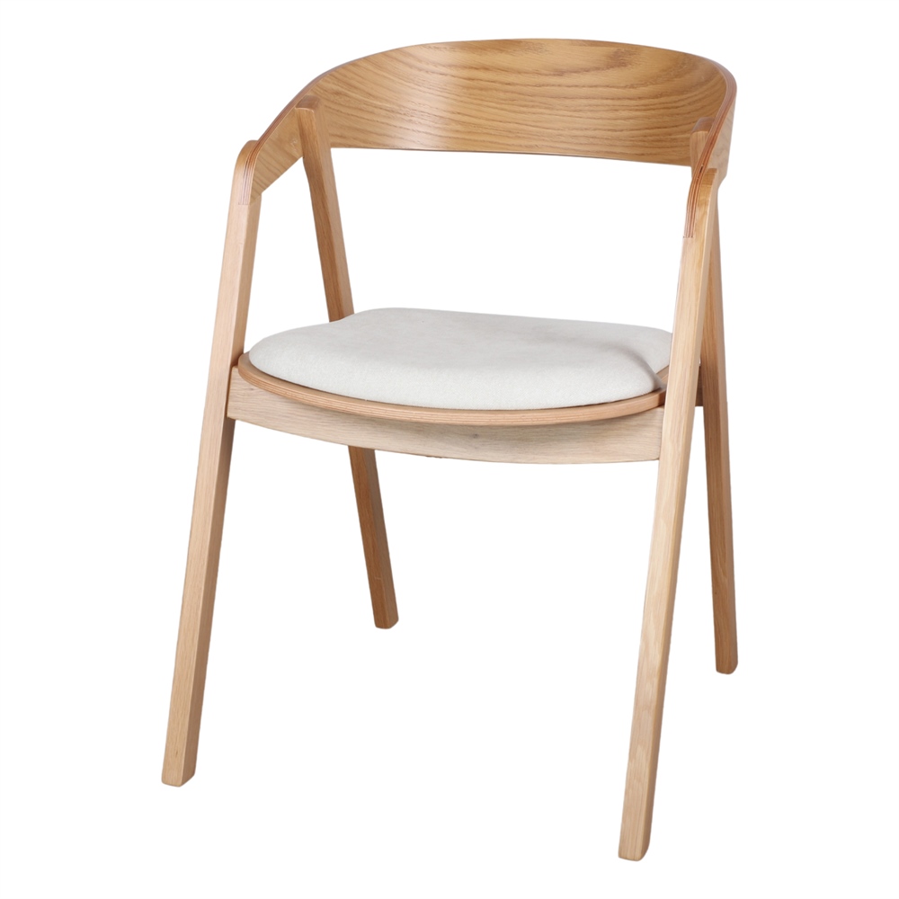 SILLA DE MADERA FRANKY beige 3/4