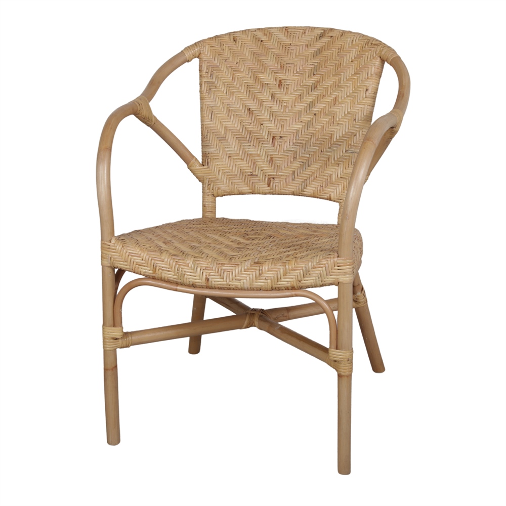 SILLA DE RATTÁN DEVON de estilo Bistró nórdico fabricada en rattan natural.