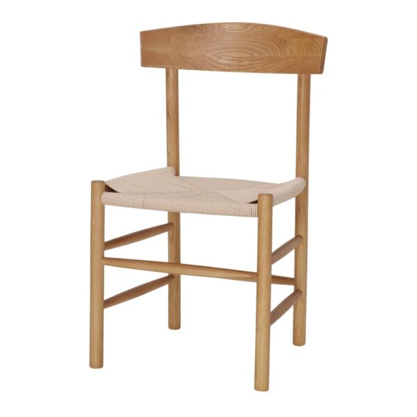 SILLA DE MADERA MALTES con asiento de cuerda. natural 1